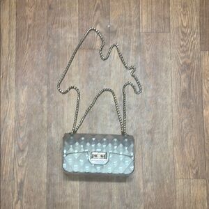 Elegant Gray Quilted Chain Bag